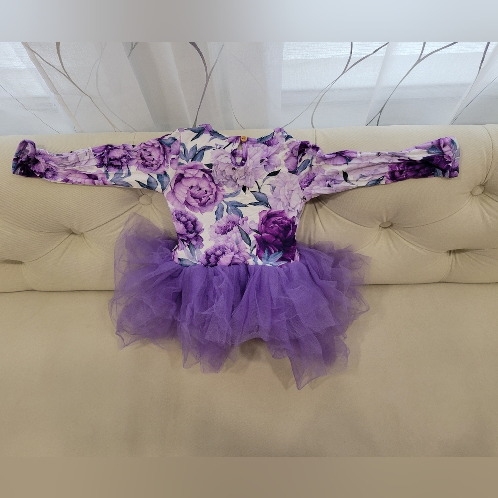 Bums And Roses You're Peony One For Me Bamboo Tutu Dress Size 18-24M - Picture 2 of 5